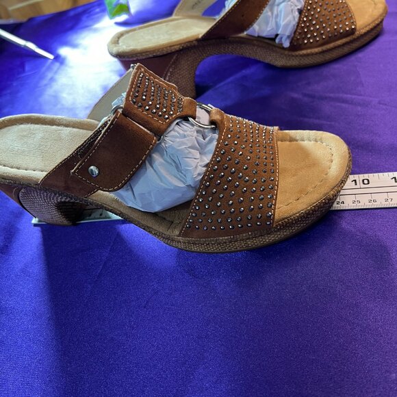 ๐easy Street Comfy 3 inch high Heels Slide Sandals with Adjustable Straps - Picture 11 of 16